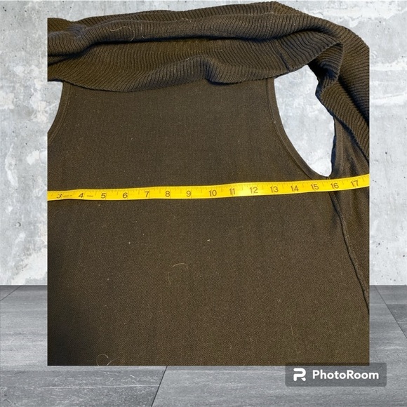 Dressbarn Shawl collar sweater cardigan vest black attached three layer … - Picture 6 of 7